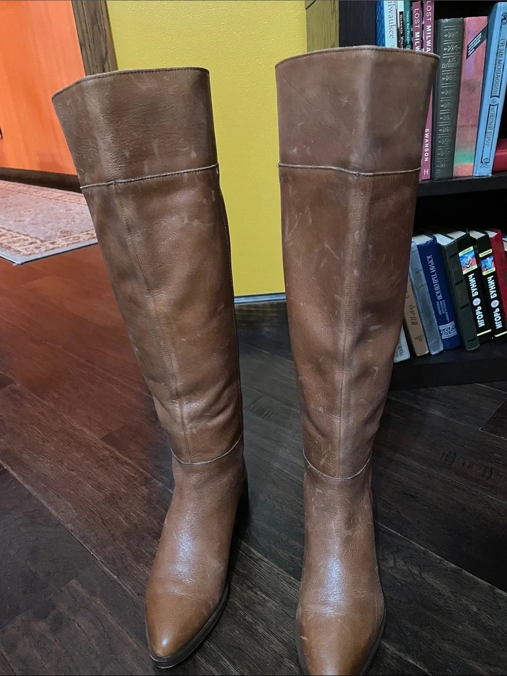 Franco Sarto Brown Over-the-Knee Wide Calf Leather Boots